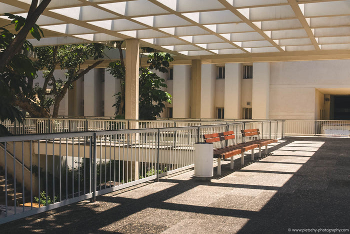 Habima in Tel Aviv, Habima Square Tel Aviv, park next to Habima, hidden gem Tel Aviv, Tel Aviv architecture photography, cultural center Tel Aviv, modernist architecture Israel, urban calm Tel Aviv, quiet places Tel Aviv, fine art city photography, Tel Av