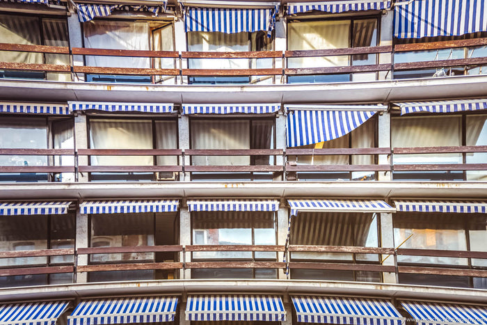 Brussels apartment balconies, Brussels architecture, modernist architecture Brussels, Brussels residential architecture, geometric architecture, apartment facade Brussels, balcony architecture, urban architecture Belgium, facade pattern, architectural pho