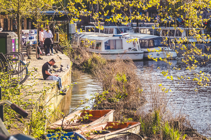 Jordaan Amsterdam canals, Amsterdam wall art, canals of Amsterdam, Jordaan photography, Egelantiersgracht print, Amsterdam canal walk, Jordaan canal reflections, Amsterdam fine art print
