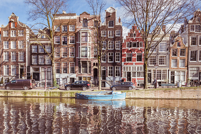 winter in Amsterdam, Amsterdam winter photography, Amsterdam canal houses winter, winter canals Amsterdam, Amsterdam cityscape winter, Dutch winter city, Amsterdam reflections canal, Amsterdam fine art print winter, Netherlands winter photography, Amsterd