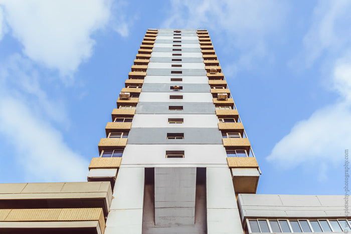 Brutalist architecture in Tel Aviv, modernist concrete design, Stefanie Pietschmann Photographer, architectural symmetry Israel, Pietschy Photography, urban minimalism Tel Aviv, power of perspective architecture, fine art architectural print, sustainable 