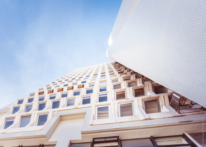 Gaon House Tel Aviv, modern architecture Israel, Stefanie Pietschmann Photographer, brutalist building Tel Aviv, Pietschy Photography, geometric architectural design, Tel Aviv urban architecture, minimalist fine art photography, sustainable wall art, stor