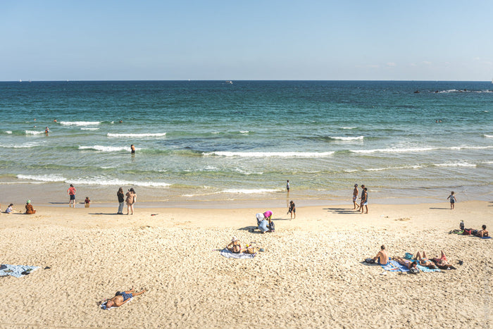 Tel Aviv beach, Tel Aviv coastline psummhotography, Tel Aviv skyline and sea, Mediterranean coast Tel Aviv, Tel Aviv beach panorama, Tel Aviv cityscape by the sea, Israel beach photography, Tel Aviv sunset beach, Tel Aviv fine art print, Tel Aviv wall art