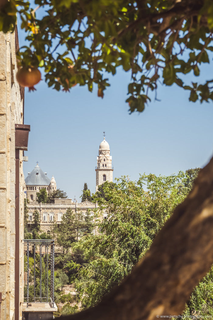 Dormition Abbey in Jerusalem, Dormition Abbey Jerusalem, Yemin Moshe Jerusalem, view of Dormition Abbey, Jerusalem architecture photography, Jerusalem landmark, Jerusalem cityscape, historic Jerusalem architecture, Mount Zion Jerusalem, Jerusalem travel p