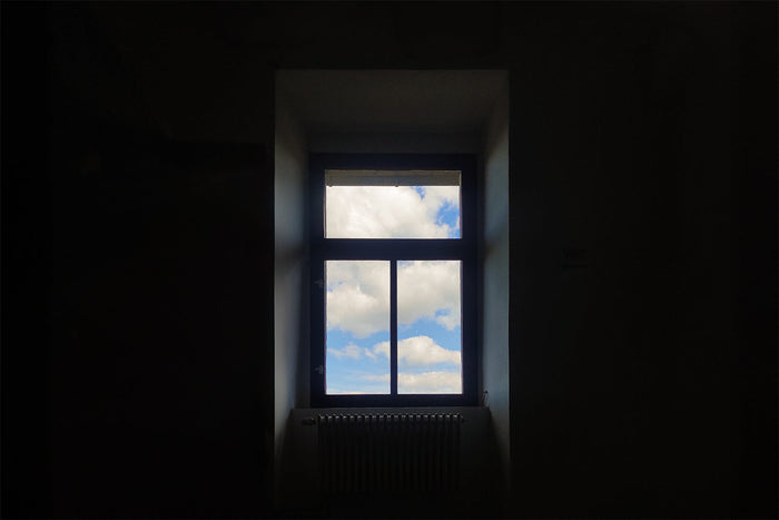 Window and a View, minimalist window photography, window and sky photography, quiet interior fine art, minimalist wall art photography, light and shadow photography, contemplative fine art print, architectural minimalism photography, stillness and silence