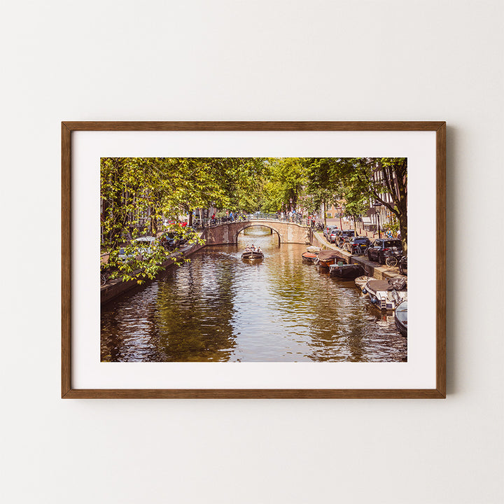 Amsterdam Canal Boat Print - Fine Art Wall Art