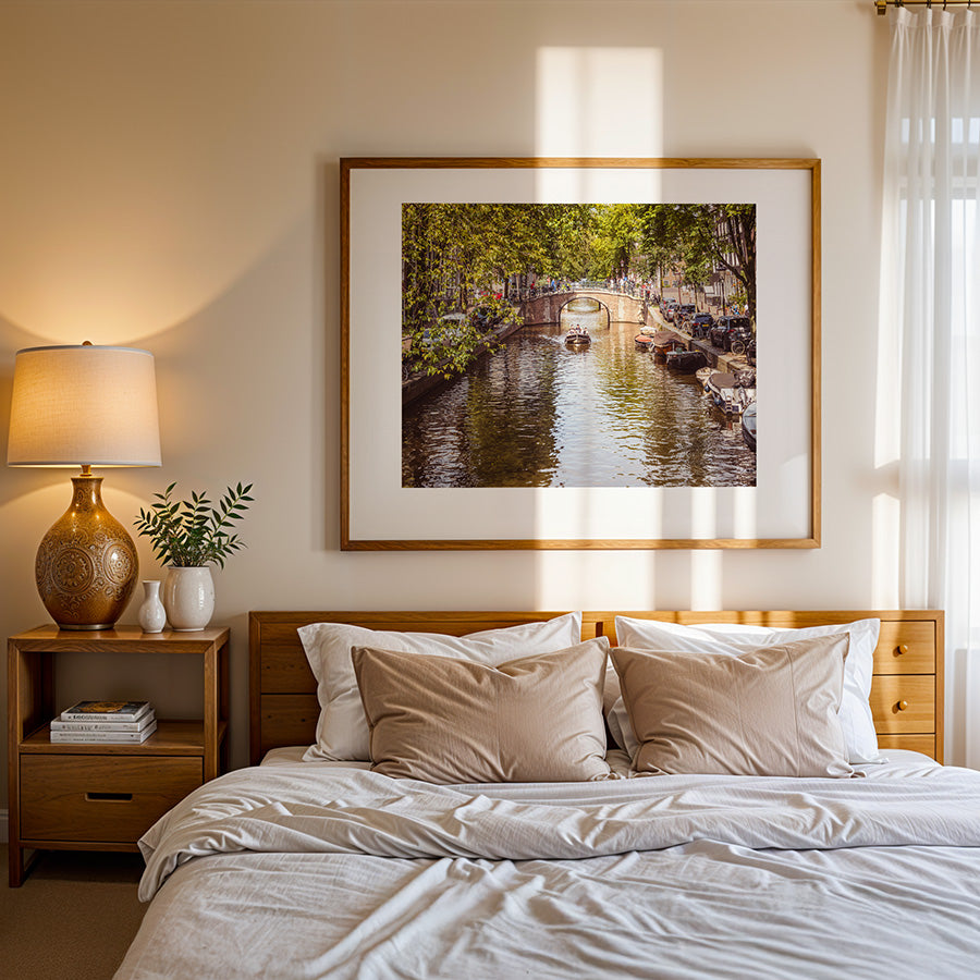 Amsterdam Canal Boat Print - Fine Art Wall Art