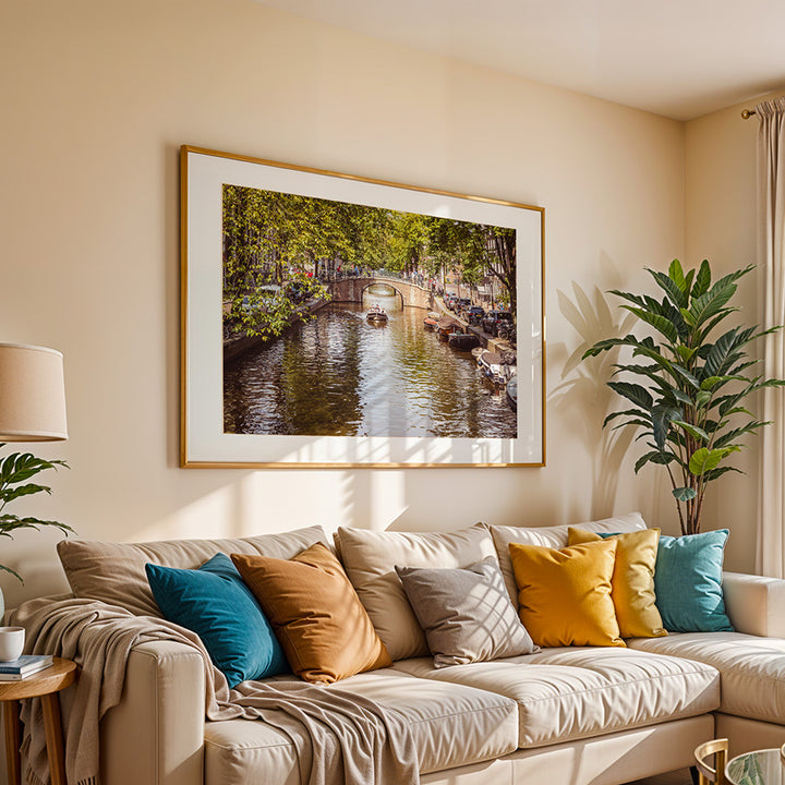 Amsterdam Canal Boat Print - Fine Art Wall Art