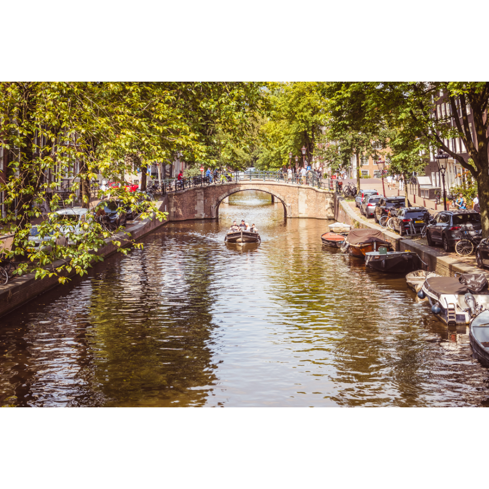 Amsterdam Canal Boat Print - Fine Art Wall Art