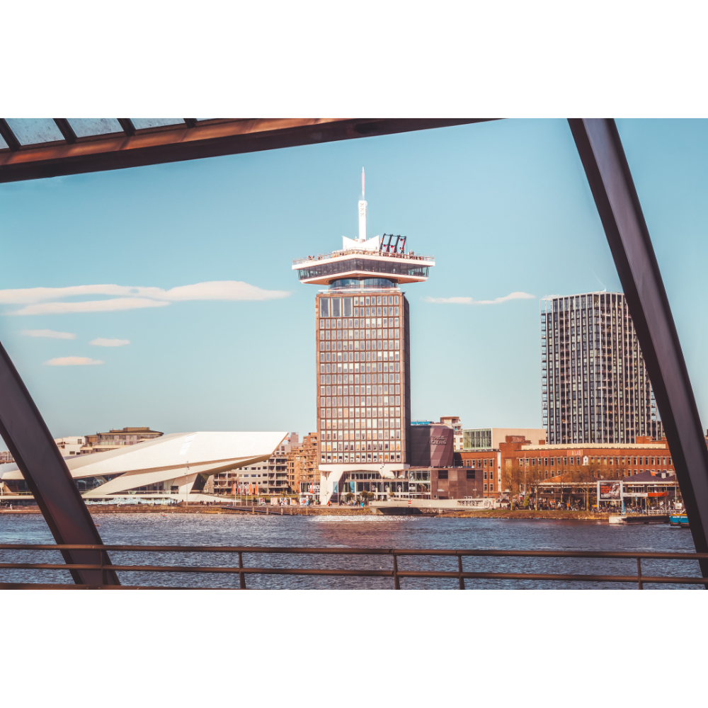 Amsterdam wall art, A'DAM Tower print, Amsterdam skyline photo, urban cityscape print, fine art architecture print, Amsterdam poster, modern travel wall decor, Dutch city print, Netherlands photography, sustainable wall art