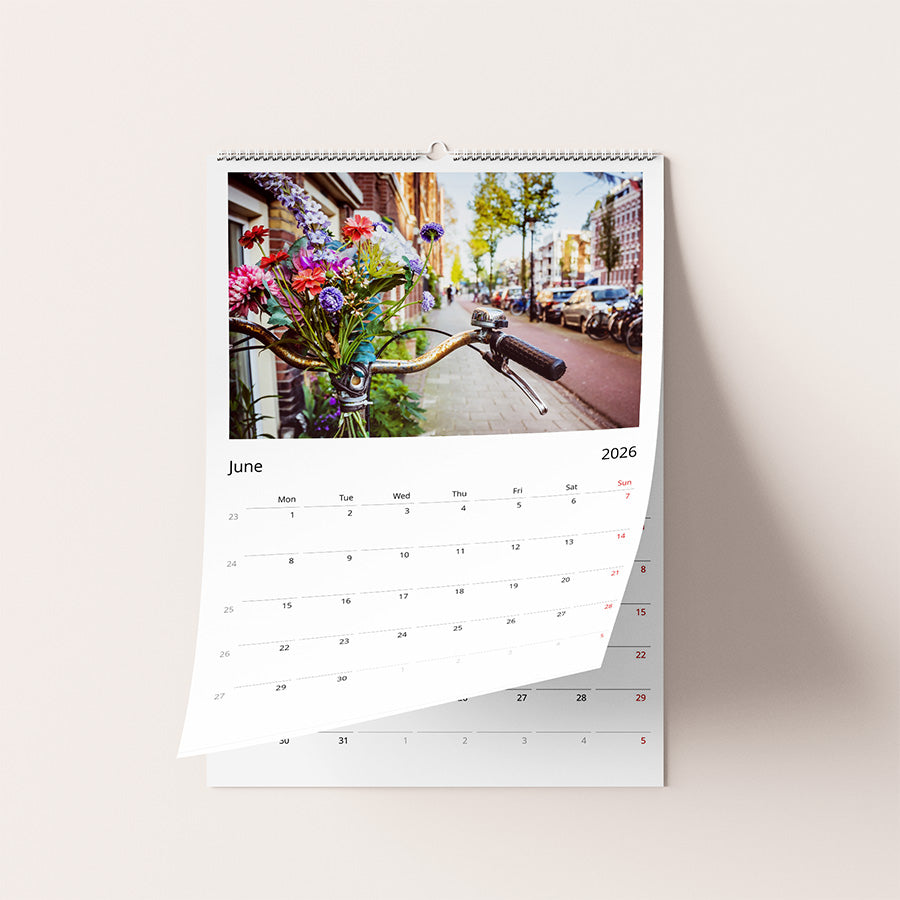 Amsterdam wall calendar, 2026 calendar, Dutch birthday calendar, Amsterdam gifts, Netherlands calendar, A4 wall calendar, calendar wall decor, Amsterdam photography, seasonal Amsterdam, wall calendar decor