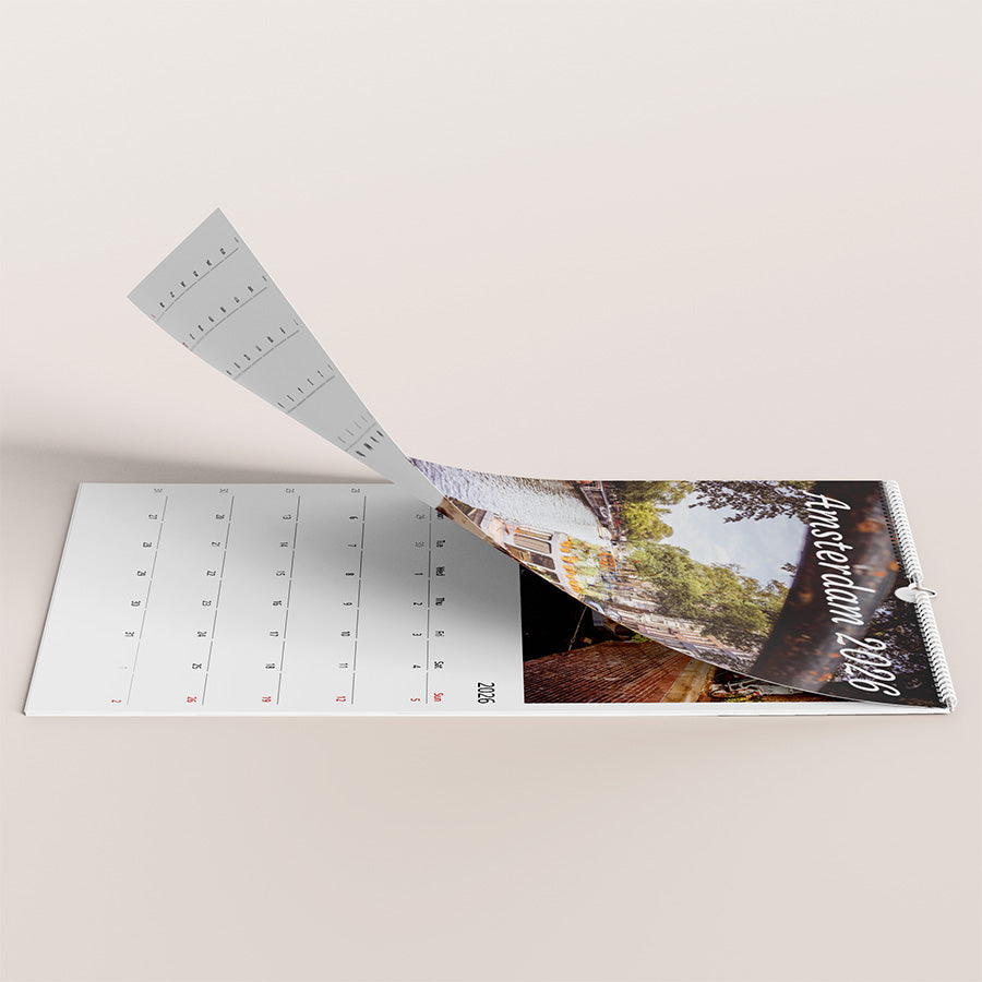 Amsterdam wall calendar, 2026 calendar, Dutch birthday calendar, Amsterdam gifts, Netherlands calendar, A4 wall calendar, calendar wall decor, Amsterdam photography, seasonal Amsterdam, wall calendar decor