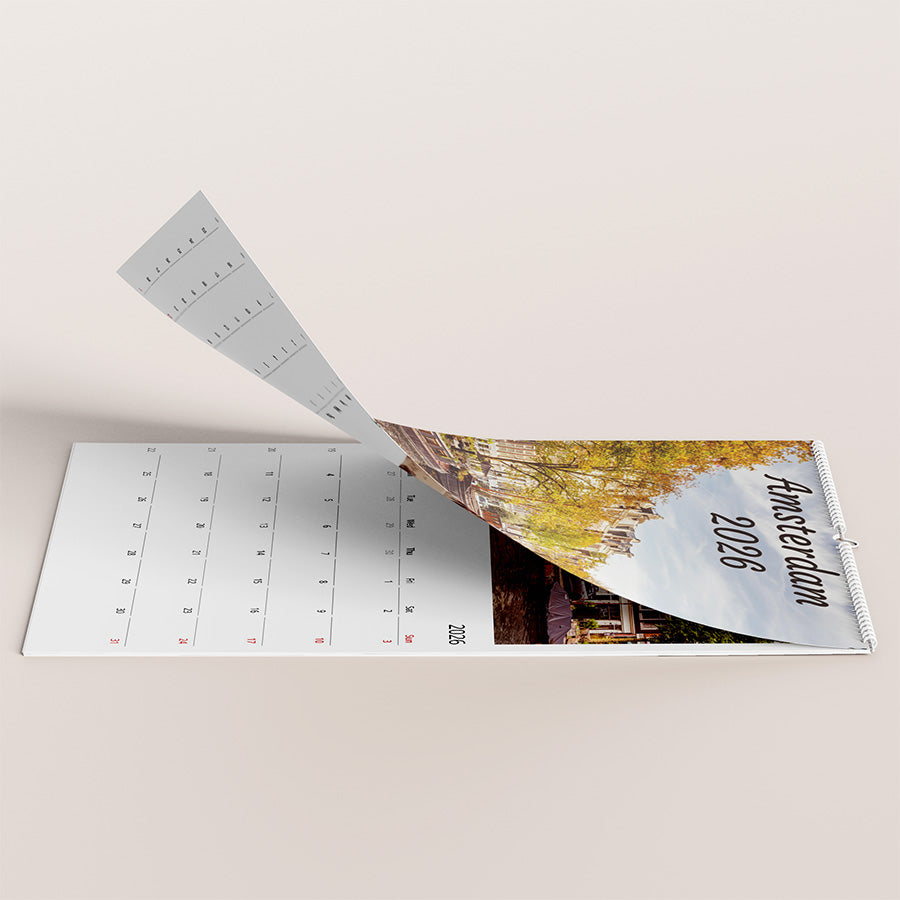 Amsterdam wall calendar, Netherlands calendar, birthday calendar, 2026 planner, wall planner, Amsterdam poster, fine art print, Amsterdam photography, seasonal Amsterdam, Dutch design