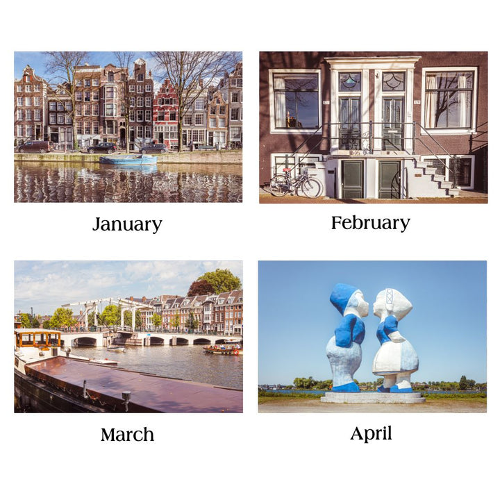 Amsterdam wall calendar, Netherlands calendar, birthday calendar, 2026 planner, wall planner, Amsterdam poster, fine art print, Amsterdam photography, seasonal Amsterdam, Dutch design