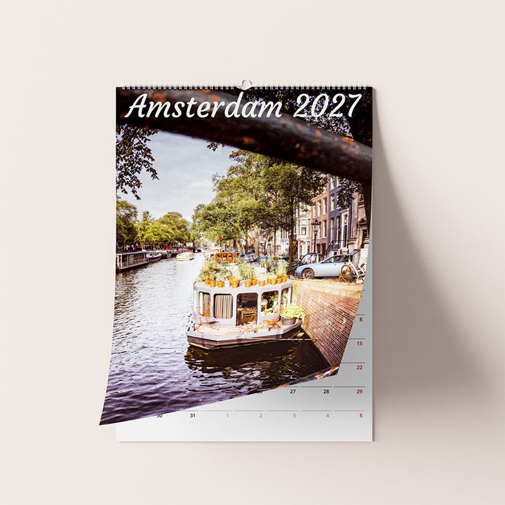 Amsterdam wall calendar, 2027 calendar, Dutch birthday calendar 2027, Amsterdam gifts, Netherlands calendar, A4 wall calendar, calendar wall decor, Amsterdam photography, seasonal Amsterdam, wall calendar decor