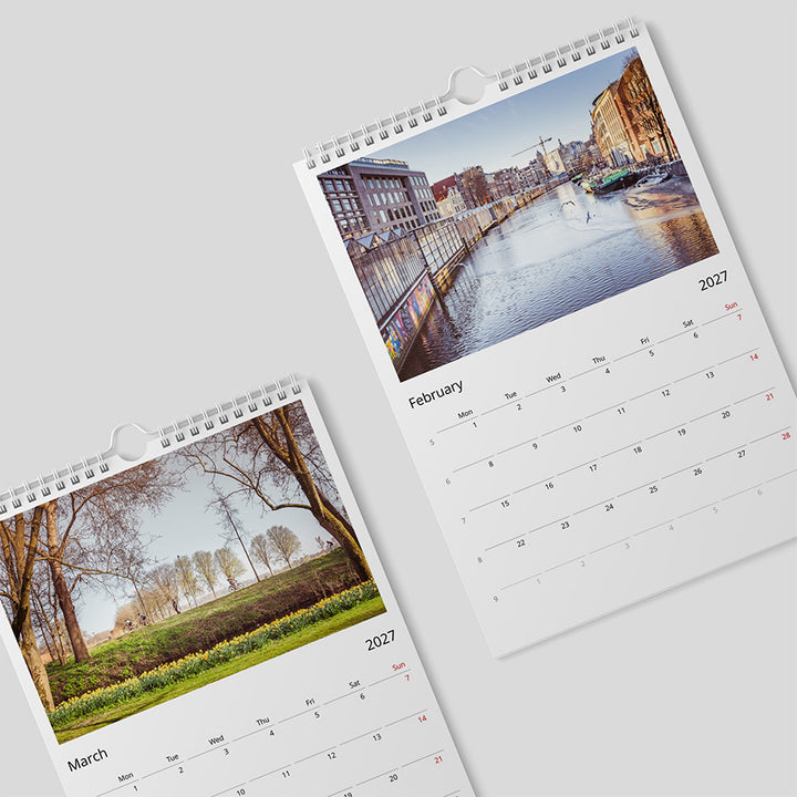 Amsterdam wall calendar, 2027 calendar, Dutch birthday calendar 2027, Amsterdam gifts, Netherlands calendar, A4 wall calendar, calendar wall decor, Amsterdam photography, seasonal Amsterdam, wall calendar decor