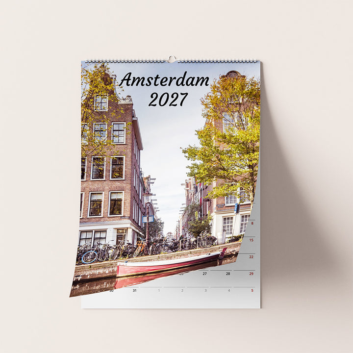 Amsterdam wall calendar 2027, Netherlands calendar 2027, birthday calendar, 2027 planner, Dutch print, Amsterdam print, fine art print, wall calendar decor, seasonal Amsterdam, Amsterdam photography