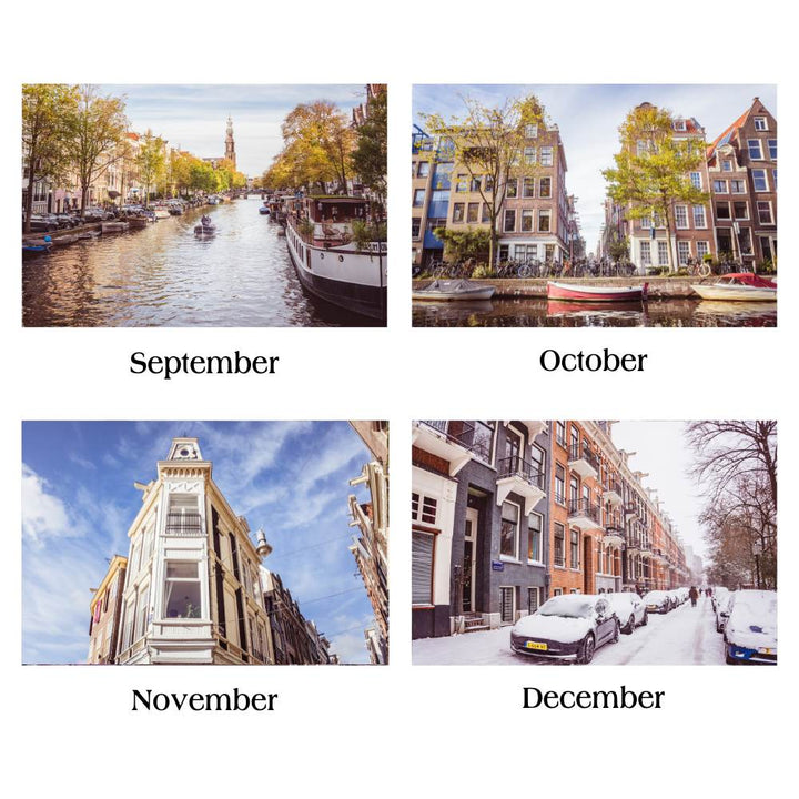 Amsterdam wall calendar 2027, Netherlands calendar 2027, birthday calendar, 2027 planner, Dutch print, Amsterdam print, fine art print, wall calendar decor, seasonal Amsterdam, Amsterdam photography