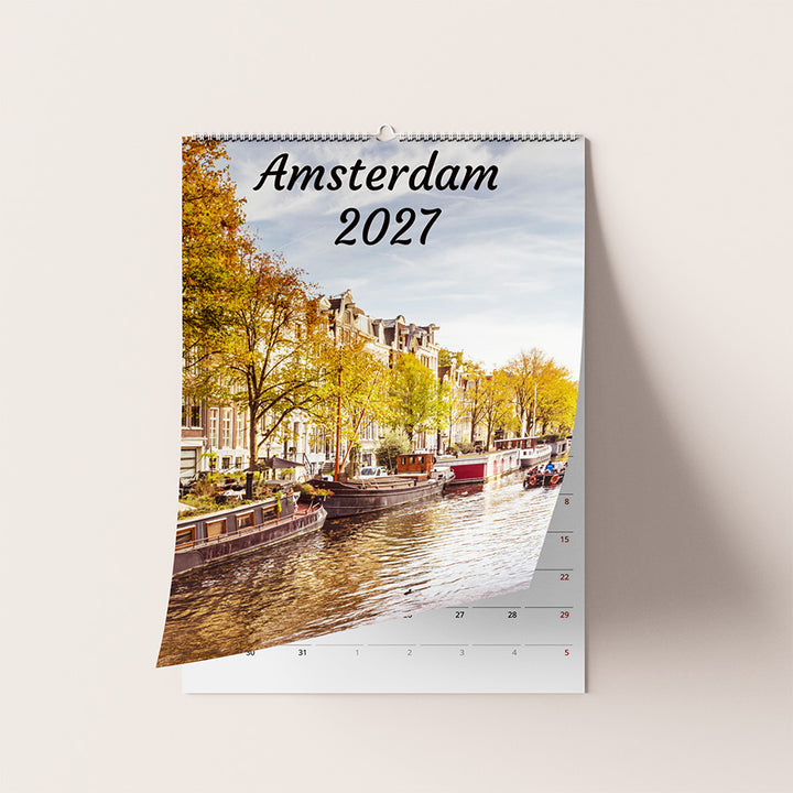 Amsterdam wall calendar 2027, Netherlands calendar 2027, birthday calendar, 2027 planner, wall planner, Amsterdam poster, fine art print, Amsterdam photography, seasonal Amsterdam, Dutch design