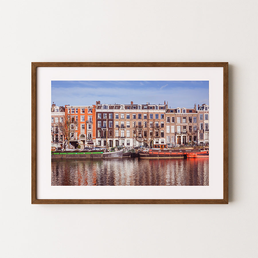 Amsterdam wall art, Winter Amsterdam poster, fine art photography print, Netherlands cityscape print, Amsterdam canal art, museum-grade photo print, sustainable art print, archival wall art, exclusive photography print, cold season wall decor