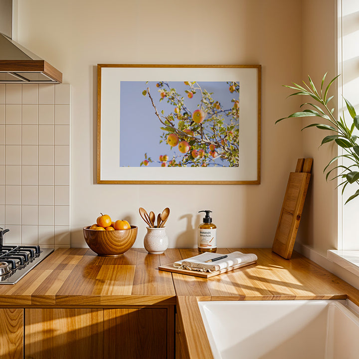 apple tree wall art, autumn tree poster, Germany wall art, rural landscape print, orchard photography, fall fine art print, seasonal nature decor, German countryside poster, rustic autumn wall art, archival giclée print, apple orchard photo, tree print for wall, minimalist autumn photography