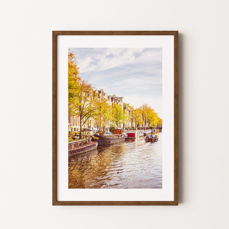 Amsterdam wall art, autumn Amsterdam print, canal photography, Amsterdam fine art print, Amsterdam photo poster, Dutch canal wall art, fall photography print, Amsterdam travel art, Netherlands wall decor, cityscape wall art