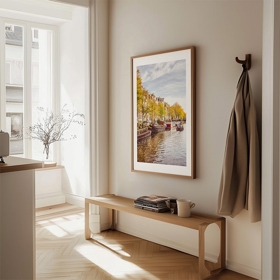 Amsterdam wall art, autumn Amsterdam print, canal photography, Amsterdam fine art print, Amsterdam photo poster, Dutch canal wall art, fall photography print, Amsterdam travel art, Netherlands wall decor, cityscape wall art