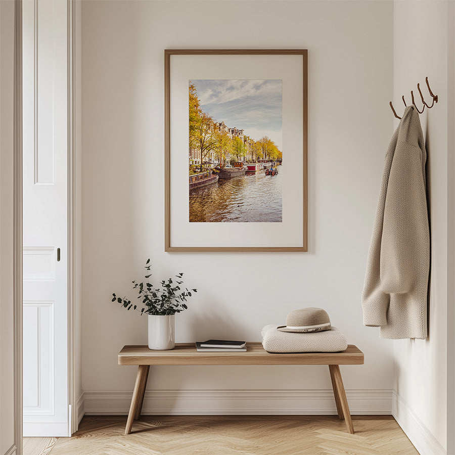 Amsterdam wall art, autumn Amsterdam print, canal photography, Amsterdam fine art print, Amsterdam photo poster, Dutch canal wall art, fall photography print, Amsterdam travel art, Netherlands wall decor, cityscape wall art