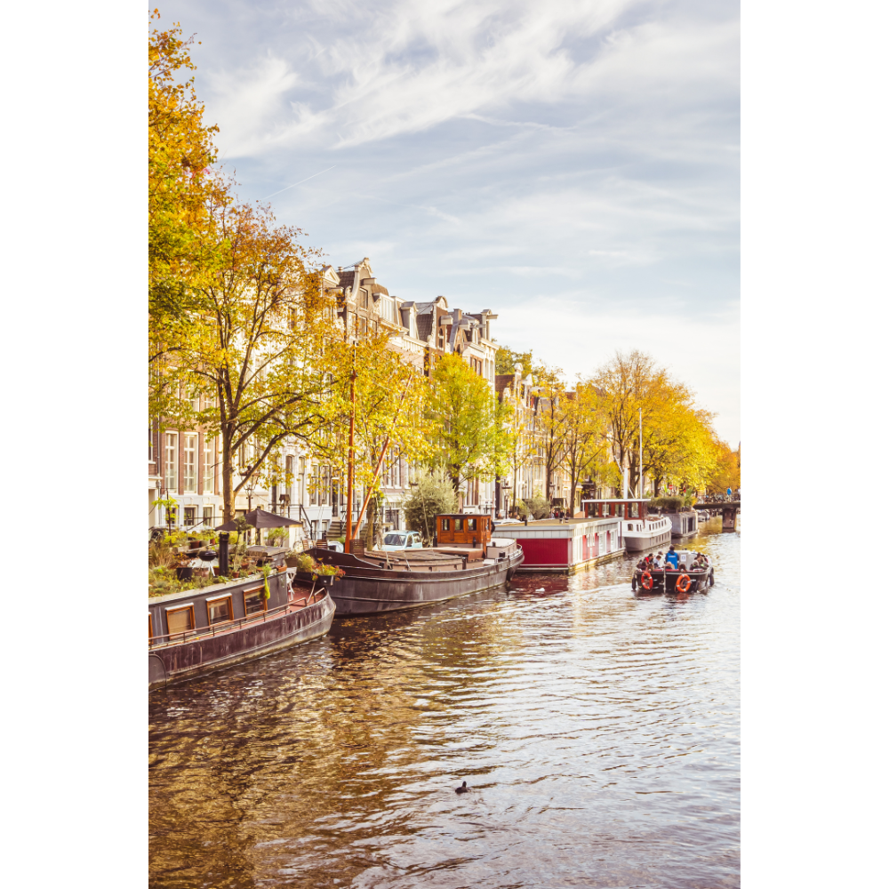 Amsterdam wall art, autumn Amsterdam print, canal photography, Amsterdam fine art print, Amsterdam photo poster, Dutch canal wall art, fall photography print, Amsterdam travel art, Netherlands wall decor, cityscape wall art