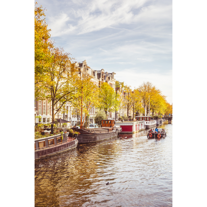 Amsterdam wall art, autumn Amsterdam print, canal photography, Amsterdam fine art print, Amsterdam photo poster, Dutch canal wall art, fall photography print, Amsterdam travel art, Netherlands wall decor, cityscape wall art
