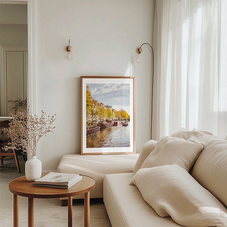 Amsterdam wall art, autumn Amsterdam print, canal photography, Amsterdam fine art print, Amsterdam photo poster, Dutch canal wall art, fall photography print, Amsterdam travel art, Netherlands wall decor, cityscape wall art