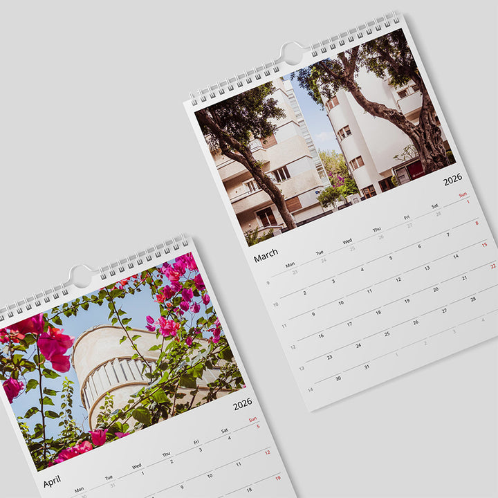 Bauhaus in Tel Aviv, Bauhaus wall calendar, fine art calendar, modern architecture, White City Tel Aviv, fine art photography calendar.