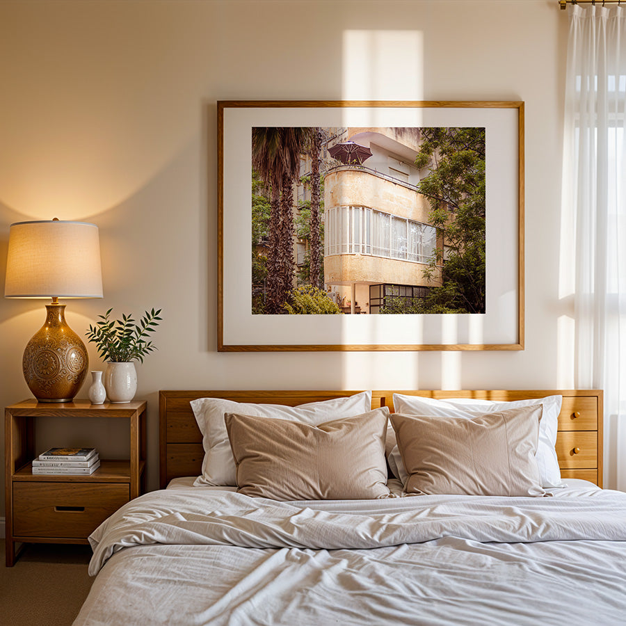 Bauhaus wall art, Tel Aviv print, Bauhaus architecture poster, Tel Aviv wall art, Israel travel art, fine art architecture print, white building poster, Bauhaus print, modernist photography wall art, Tel Aviv poster