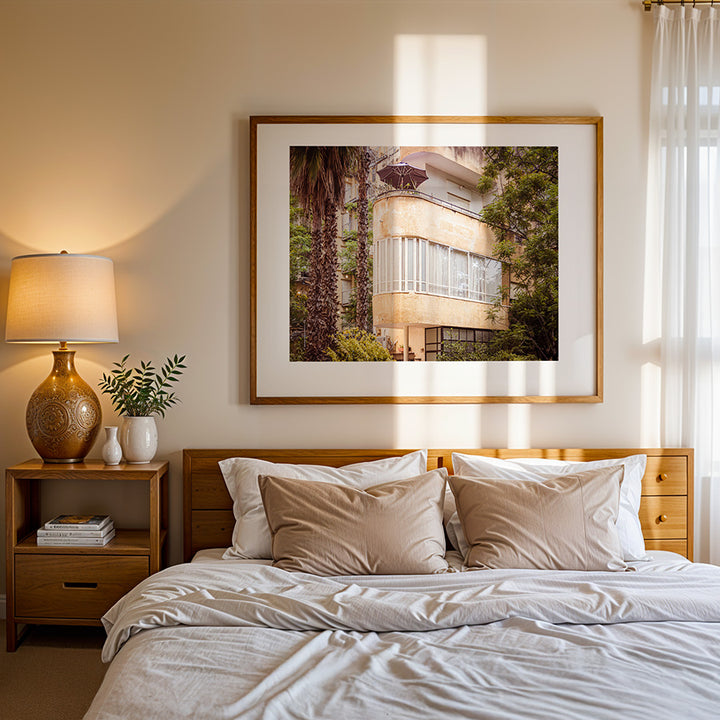 Bauhaus wall art, Tel Aviv print, Bauhaus architecture poster, Tel Aviv wall art, Israel travel art, fine art architecture print, white building poster, Bauhaus print, modernist photography wall art, Tel Aviv poster