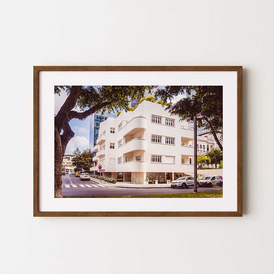 Bauhaus wall art, Tel Aviv poster, Rothschild Boulevard print, Bauhaus architecture photo, Israel modernist design, White City Tel Aviv, minimalist architecture art, urban photography wall decor, Bauhaus in Israel, fine art Tel Aviv print