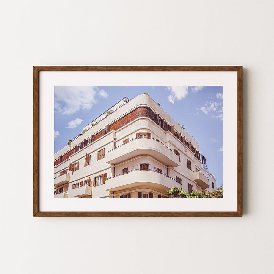 Bauhaus wall art, Tel Aviv architecture print, Shenkin Street poster, Israel modernist photo, Bauhaus design print, White City Tel Aviv, minimalist architectural wall art, travel photography from Israel, fine art Bauhaus photo, urban decor print