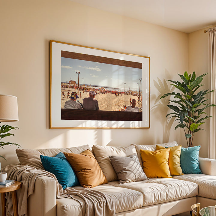 Tel Aviv wall art, Tel Aviv beach poster, Israel coastal print, Mediterranean beach art, fine art photography print, travel wall art, cityscape poster Tel Aviv, beach scene print, sustainable art print, museum-quality photography