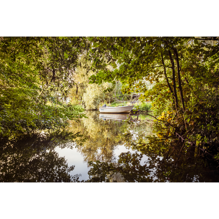 Amsterdam wall art, Amsterdam poster, Amsterdam print, boat wall art, Nieuwe Diep print, canal photography, fine art photography, urban nature wall art, calm wall decor, minimalist cityscape, Dutch landscape print, sustainable wall art, Hahnemühle print