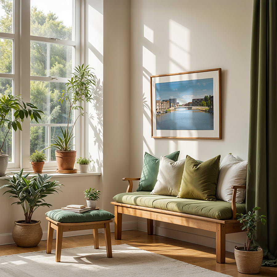 Amsterdam wall art, canal Amsterdam print, Ijburg poster, fine art photography, cityscape wall decor, urban nature print, Netherlands travel art, modern Amsterdam art, quiet Amsterdam photo, architectural wall art