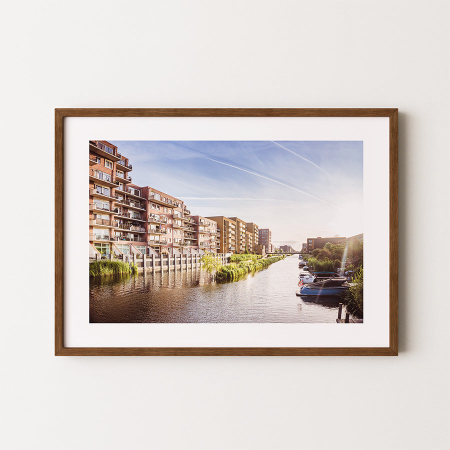 Amsterdam wall art, canals Amsterdam poster, Ijburg print, fine art photography print, sustainable art print, museum-quality print, urban landscape wall art, Dutch cityscape poster, exclusive photo print, eco-friendly wall decor
