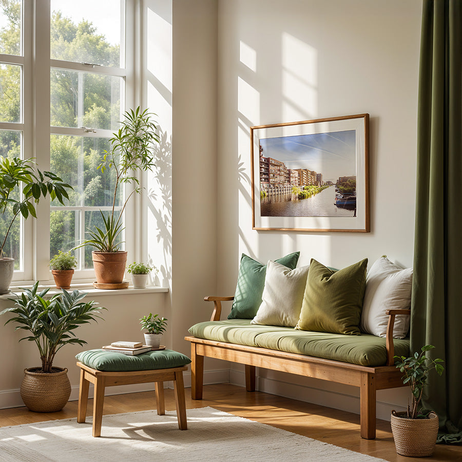 Amsterdam wall art, canals Amsterdam poster, Ijburg print, fine art photography print, sustainable art print, museum-quality print, urban landscape wall art, Dutch cityscape poster, exclusive photo print, eco-friendly wall decor