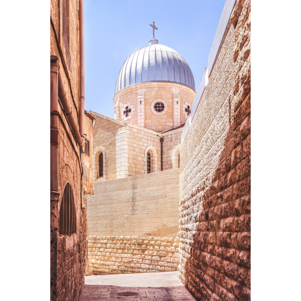 Jerusalem wall art, Christian wall decor, sacred Christian art, Church of Our Lady of Sorrows print, Holy Land photography, Israel wall art, religious photo print, spiritual home decor, faith-based artwork, Christian gift idea, pilgrimage photography, Christian fine art, sacred architecture print, Holy Land decor, Catholic art print