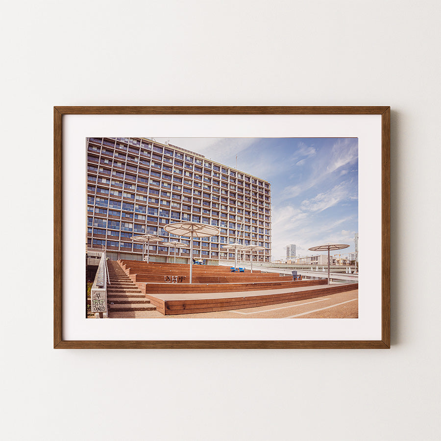 Tel Aviv wall art, City Hall poster, architectural photography print, Israel cityscape art, fine art photography print, museum-quality wall art, sustainable art print, urban photography poster, Tel Aviv decor, exclusive art print