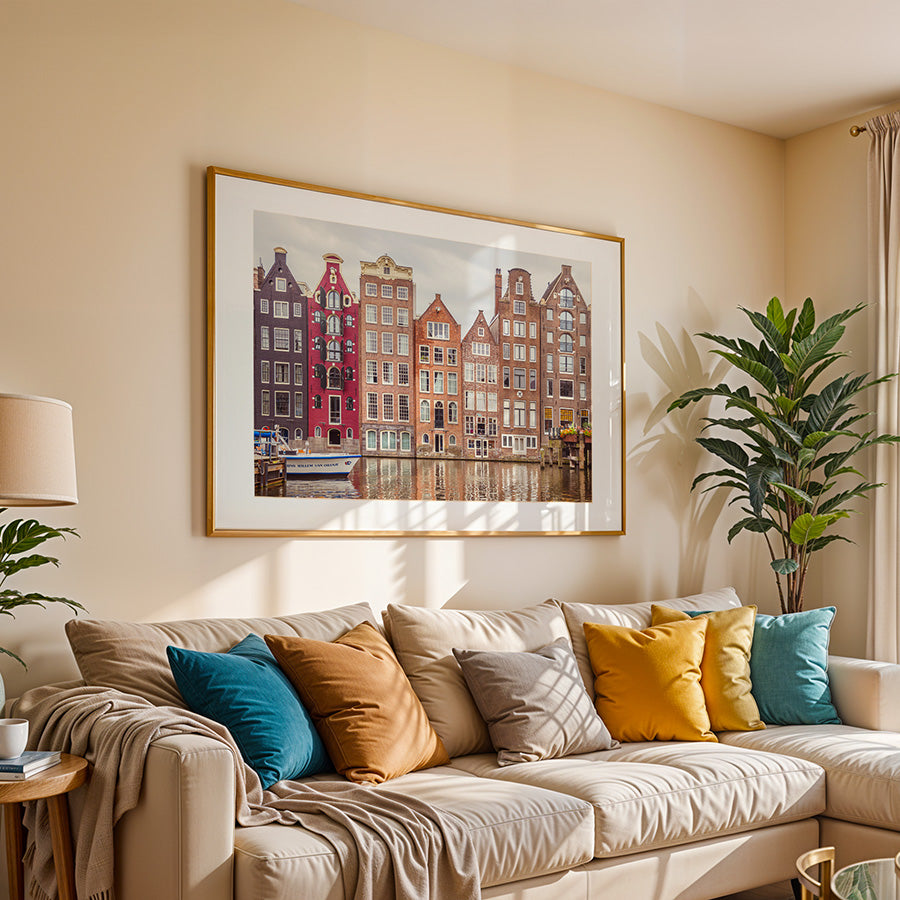 Dancing Houses Amsterdam, Damrak Amsterdam, Amsterdam Wall Art, Damrak Wall Art, Amsterdam Poster, Amsterdam Print, Fine Art Photography Amsterdam, Amsterdam Cityscape Wall Art