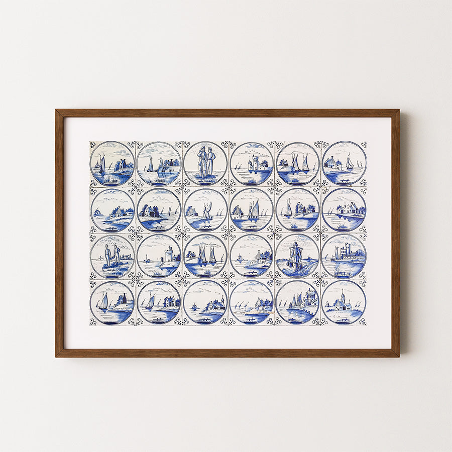 Delft Blue wall art, Delft Blue fine art print, Dutch ceramics art, blue and white decor, Netherlands photography, Delft cityscape print, handcrafted photo print, museum-quality wall art, sustainable art print, architectural photography