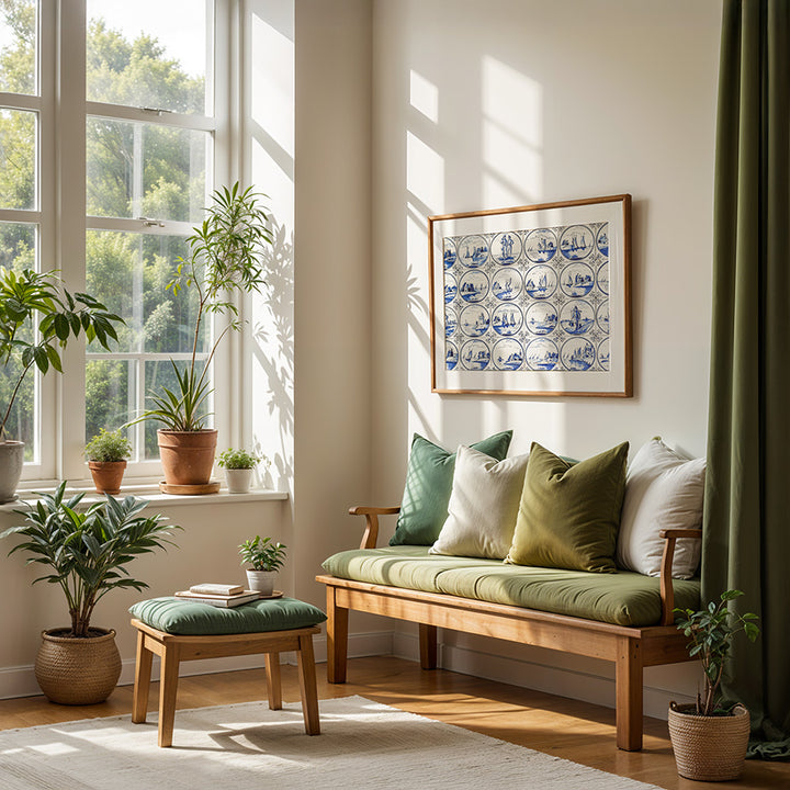 Delft Blue wall art, Delft Blue fine art print, Dutch ceramics art, blue and white decor, Netherlands photography, Delft cityscape print, handcrafted photo print, museum-quality wall art, sustainable art print, architectural photography