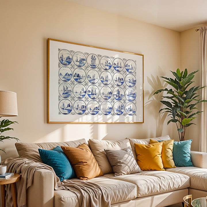 Delft Blue wall art, Delft Blue fine art print, Dutch ceramics art, blue and white decor, Netherlands photography, Delft cityscape print, handcrafted photo print, museum-quality wall art, sustainable art print, architectural photography