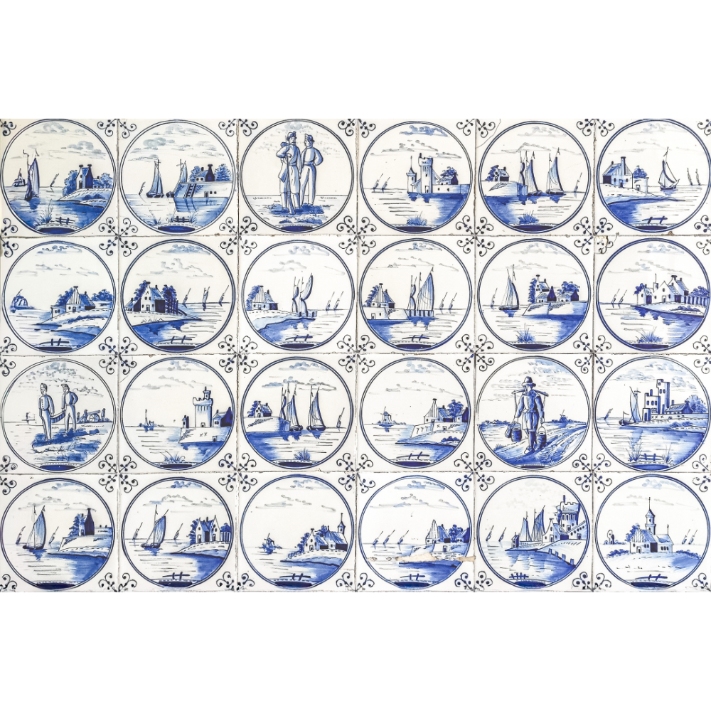 Delft Blue wall art, Delft Blue fine art print, Dutch ceramics art, blue and white decor, Netherlands photography, Delft cityscape print, handcrafted photo print, museum-quality wall art, sustainable art print, architectural photography