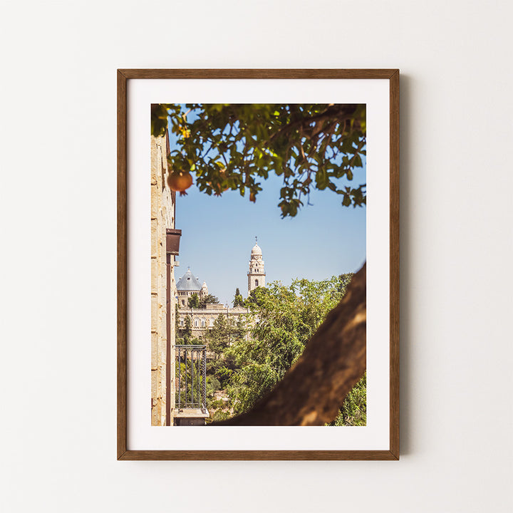 Dormition Abbey wall art, Dormition Abbey print, Jerusalem wall art, Jerusalem print, Jerusalem poster, Jerusalem photography, Yemin Moshe Jerusalem, Yemin Moshe wall art, Mount Zion Jerusalem, Jerusalem architecture print, Israel wall art, Israel photography, Holy Land wall art, Jerusalem cityscape, Jerusalem fine art photography