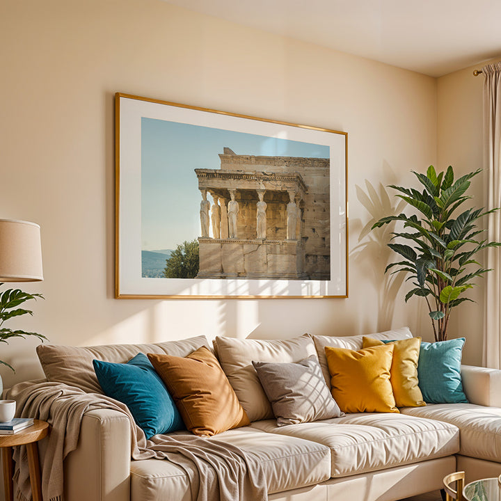 Erechtheion wall art, Acropolis wall art, Athens wall art, Athens photography print, Greece wall art, Greek architecture print, Caryatids wall art, Acropolis poster, Athens poster, Greece fine art print, architectural photography, ancient Greece wall art